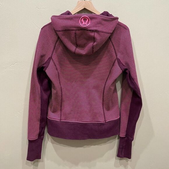 Lululemon Scuba Hoodie in Hyper Stripe Printed Afterglo Plum - Picture 3 of 13